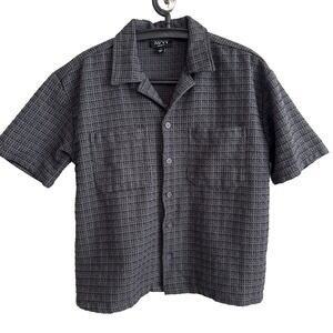 boohooMAN Button Down Short Sleeve Shirt Size S Rodeo Western Equestrian Cowboy